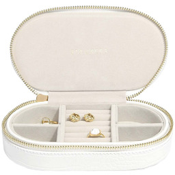 Stackers Etui podróżne na biżuterię, owalne (białe)