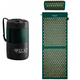 Duża mata do akupresury XL z poduszką 110x42 zielono-złota