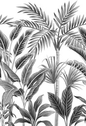 Fototapeta mural tropikalne liście Grandeco Orom 2 A40801 159x280 cm