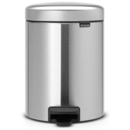 BRABANTIA Kosz na śmieci z pedałem 112102 NewIcon uszczelka przeciwzapachowa, malowany 5 L Srebrny Zyskaj