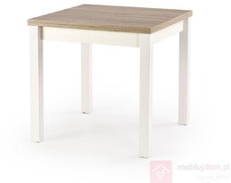Stół GRACJAN Halmar Dąb sonoma + biały, 80x80-160