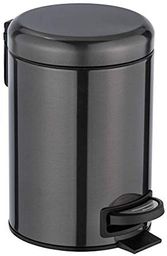 Wenko Leman kosz na śmieci z pedałem, kolor metaliczno-czarny, 3 l, kosz na śmieci z funkcją Anti-Fingerprint, pojemność: 3 l, stal nierdzewna, 17 x 25 x 22,5 cm, czarny