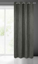 Eurofirany ROSSIE 250 g/m2 Zasłona zaciemniająca zasłona termiczna z oczkami, 1 szt. Nieprzezroczysta, nowoczesna, termoizolacyjna zasłona zaciemniająca, do pokoju młodzieżowego, salonu, sypialni, 135 x 250 cm, grafitowa