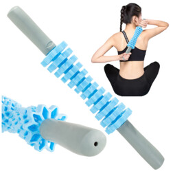 Wałek obrotowy do masażu - roller z wygodnymi uchwytami do rozluźnienia mięśni i uelastycznienia powięzi (24291)