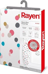 Rayen Uniwersalny pokrowiec na deskę do prasowania (łatwy do dopasowania wyściełany pokrowiec na deskę do prasowania z systemem EasyClip) 3 warstwy: podwójna warstwa pianki i 100% bawełna wzorzysta seria Basic Plus
