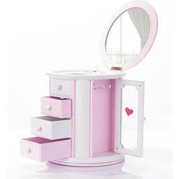 Renawe Dziewczyny muzyczne pudełko na biżuterię urocze dzieci naszyjnik etui do przechowywania dla małej dziewczynki malucha dzieci prezent dziecko muzyka biżuteria organizer pudełko