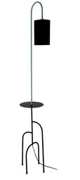 Candellux Lampa podłogowa z abażurem Ravello półka czarna zielona