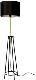 Candellux Elegancka lampa podłogowa Tegola do sypialni czarna złota