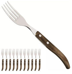 ZESTAW 12 x WIDELEC DO STEKÓW "FRENCH STYLE" 22 cm DREWNO BRĄZ TRAMONTINA