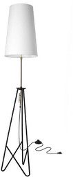 Candellux Nowoczesna lampa podłogowa Taflo z abażurem czarna biała