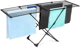 Suszarka na pranie metalowa czarna rozsuwana XXL 110-189 cm