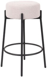 Hoker do kuchni z podnóżkiem Holly, tapicerowany, beżowy