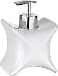 WENKO 21311100 dozownik mydła w kształcie litery X, biały, tworzywo sztuczne - żywica poliestrowa, 8,6 x 12,7 x 8,6 cm, biały
