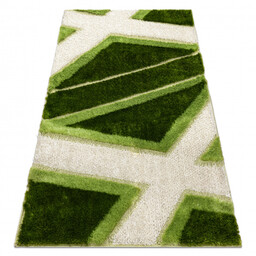 Dywan SHAGGY Q8054 D Geometryczny zielony - 2 GATUNEK 120x170 cm