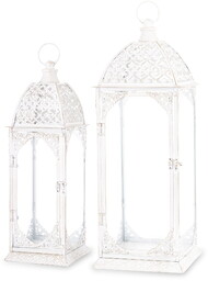 Latarnia metalowa ogrodowa lampion komplet 2 Szt. 62/50cm 176322