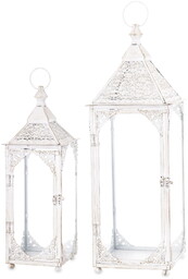 Latarnia metalowa ogrodowa lampion komplet 2 Szt. 64/48cm 176321