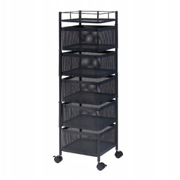 Wózek Kuchenny Regał 5x Półka Barek metalowy Czarny