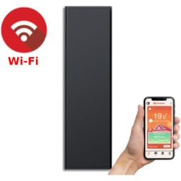 Grzejnik pionowy elektryczny energooszczędny 750W - ICON 7 z modułem Wi-Fi, Antracyt, 95x45x11cm