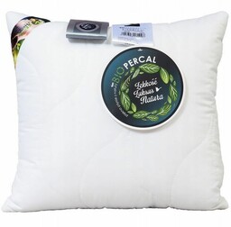 Poduszka antyalergiczna 40x40 BioPercal 250g biała pikowana delikatny perkal 100% bio bawełna AMZ