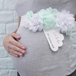 Ginger Ray Mum to Be Baby Shower szarfa z norek i róży foliowany ''Hello World'', miętowa i różowe złoto