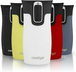 Contigo West Loop Mini Autoseal Kubek podróżny, ze stali nierdzewnej, termos próżniowy, szczelny kubek, kubek na kawę na wynos, z łatwą do czyszczenia pokrywką, bez BPA, sól, 300 ml