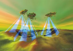 AG Design FTxxl 0131 Aliens, papierowa fototapeta - 360 x 255 cm - 4 części, papier, wielokolorowy, 0,1 x 360 x 255 cm