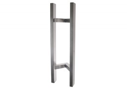 Pochwyt drzwiowy dwustronny odgięty (45 stopni) L=500 mm, X=300 mm , stal nierdzewna prostokątny
