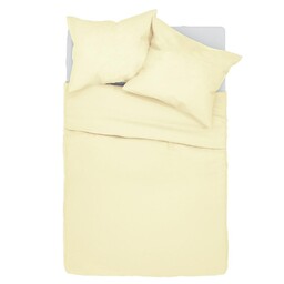 Spod Igły I Nitki Pościel bawełniana 180x200 kremowa jednobarwna Simply