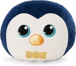 NICI 62209 GLUBSCHIS poduszka pingwin Sniffy, puszysta przytulanka dla chłopców, dziewczynek, niemowląt i miłośników pluszaków, idealna do domu, przedszkola lub w podróży, 35 x 30 cm, niebieska