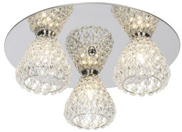 Lampa Sufitowa Vegas 3xG9 Max.33W Chromowany Metal/Przezroczysty Kryształ HK17517S15