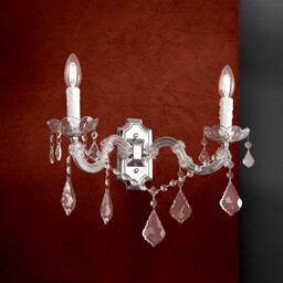 ORION Kinkiet kryształowy LILIANA, możliwość ściemniania, aluminiowy / szary / cynkowy, salon / jadalnia, metal