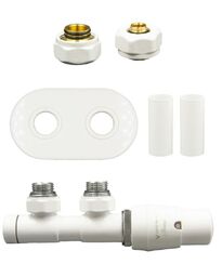 Zawór termostatyczny 50mm TWINS biały prawy Pex All in One