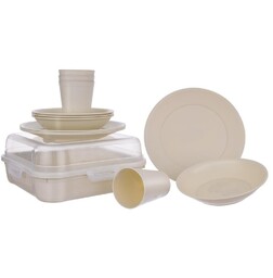 Zestaw piknikowy / turystyczny talerze kubki 13 el