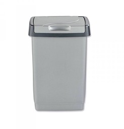 Keter Poland Sp. Z O.o Kosz na śmieci Click-It Flap-Top 50L srebrny/grafit