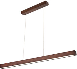 Mała pojedyncza lampa wisząca 2xLED 24V zintegrowana 2248lm 3000K 28,5W drewno bukowe orzech/przezroczysty kabel PVC ze ściemniaczem dotykowym 1509876