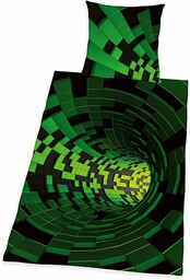 Herding Zestaw pościeli z efektem 3D, poszewka na poduszkę 80 x 80 cm, poszwa na kołdrę 135 x 200 cm, z gładko działającym zamkiem błyskawicznym, 100% bawełna/Renforcé