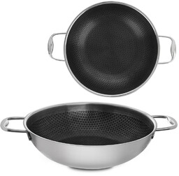 Patelnia wok stalowa nieprzywierająca COOKCELL 28 cm