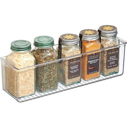 iDesign Affixx 66110EU samoprzylepny organizer kuchenny, duża przyczepność, możliwość usunięcia bez pozostawiania śladów, duży, 7,5 cm x 28 cm x 8,25 cm, przezroczysty, tworzywo sztuczne