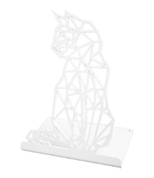 Elior Nowoczesna biała podpórka na książki geometryczny kot W6-N87