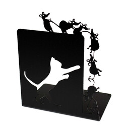 Elior Metalowa podpórka na książki z kotem i myszami H1-L78
