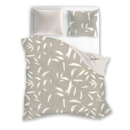 Faro Pościel z mikrofibry 160x200 beżowa kremowa liście 011