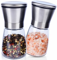 Młynek do pieprzu i soli szklany 2 szt. 13,5 cm