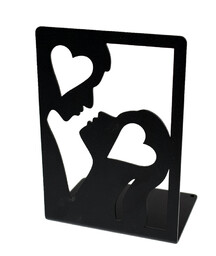 Elior Czarna nowoczesna podpórka na książki z dekorem Z5-Z93