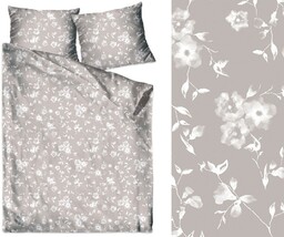 Greno Pościel satynowa 140x200 Annabell beżowa kwiatki z jedną poszewką Gold Line 1