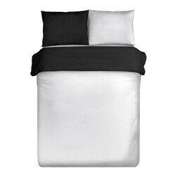 Eurofirany Pościel satynowa 220x200 biała czarna dwustronna Nova 3