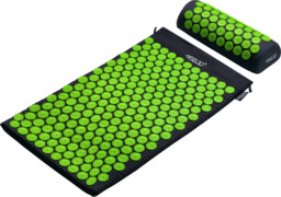 Mata do akupresury z poduszką klasyczna 4FIZJO 68x42 czarno-zielona