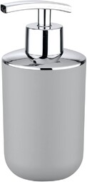 WENKO Dozownik mydła Brasil, dozownik mydła do łazienki i kuchni, z odpornego na pęknięcia tworzywa sztucznego, nie zawiera BPA, pojemność: 320 ml, 7,3 x 16,5 x 9 cm; Szary