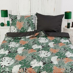 Andropol Pościel satynowa 200x220 Prestige 29 18805/1 zielona czarna liście