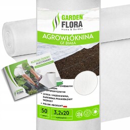Agrowłóknina Biała otulina 50g agrotkanina okryciowa uv na rośliny 3,2x20m