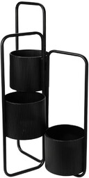 Kwietnik metalowy czarny 3-poziomowy 33x24x57 cm